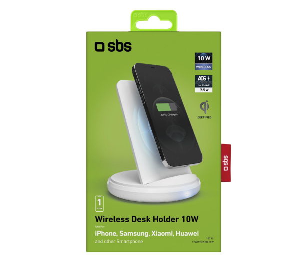 SBS Ladowarka Indukcyjna biurkowa 10W Biala - 1463867 - zdjęcie 3